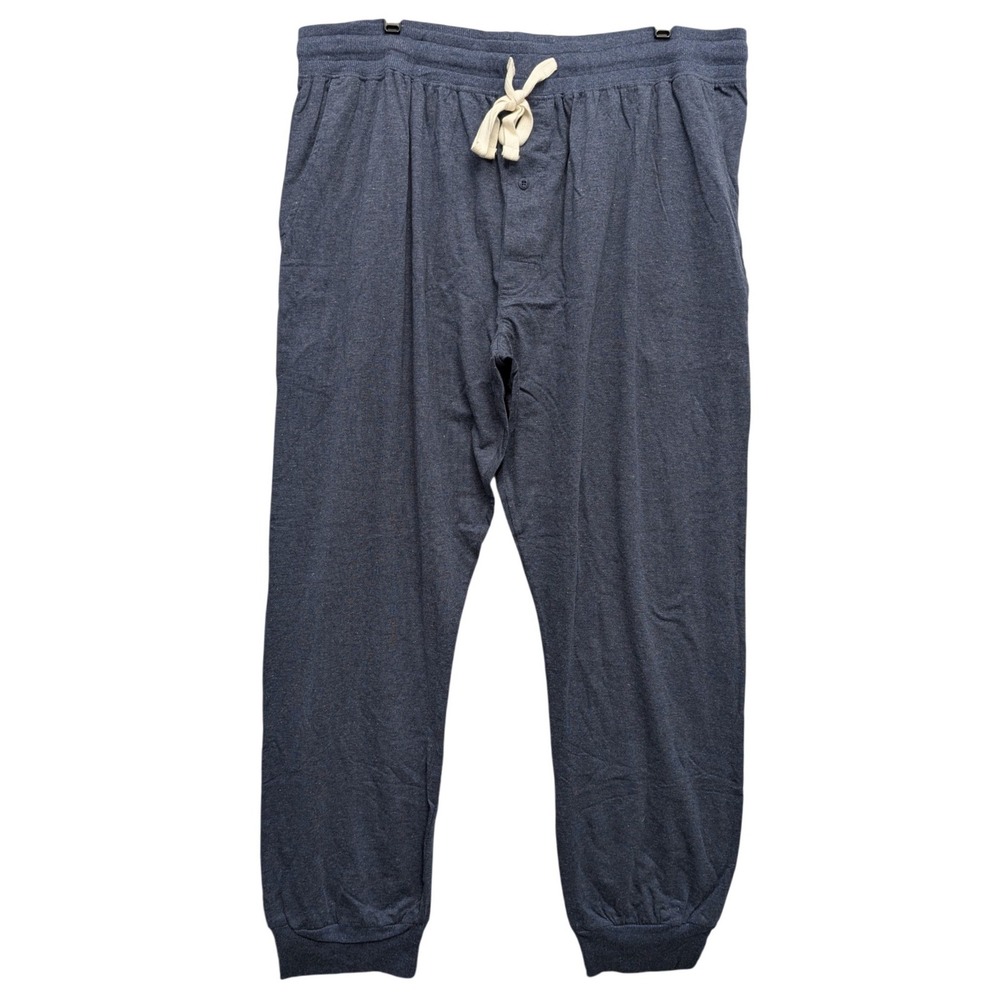 NWT Hanes Pajama Set Men 2XL‎ Navy Blue Striped Henley Shirt Jogger Pants